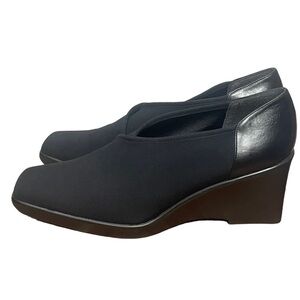 Stuart Weitzman Black Wedge Heel 8 Narrow
